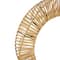 15.5" Brown Rattan Abstract Handmade Mobius Strip Inspired Sculpture with White Marble Base